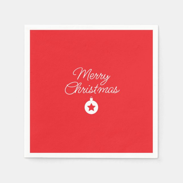 Merry Christmas Classical Unique Minimalist Plain Napkin (Front)