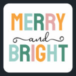 Merry Christmas Classical Unique Minimalist Plain Square Sticker<br><div class="desc">Specific,  plain,  eyecatching template at affordable price. Choose from variety of different card designs,  types and fonts.</div>