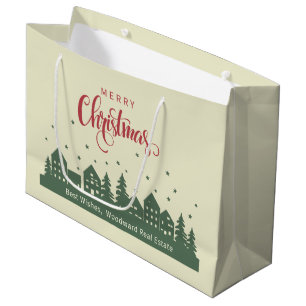 Merry Christmas Classy Elegant   Realtor Custom  Large Gift Bag