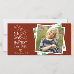 Merry Christmas Classy Lettered Holiday Photocard