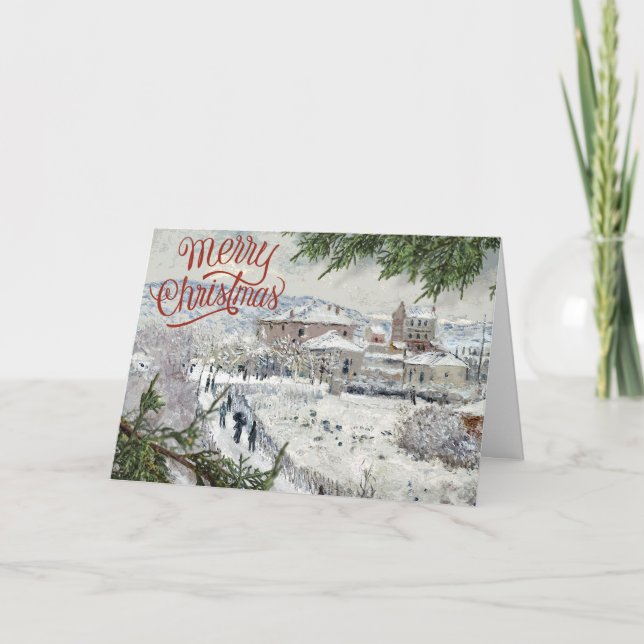Merry Christmas. Claude Monet Folded Greeting Card (Front)