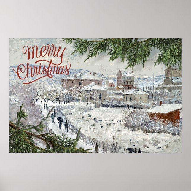 Merry Christmas. Claude Monet Poster (Front)