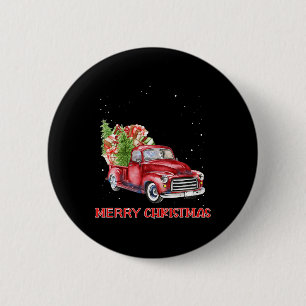Merry Christmas Clic Red Truck Tree Family Xmas 2 Inch Round Button
