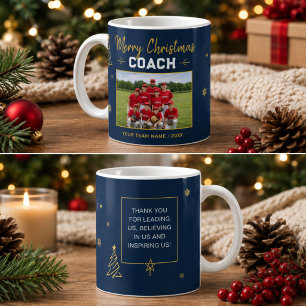 Merry Christmas Coach Personalized Team Photo Coffee Mug