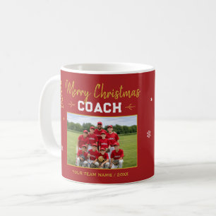 Merry Christmas Coach Personalized Team Photo Coffee Mug