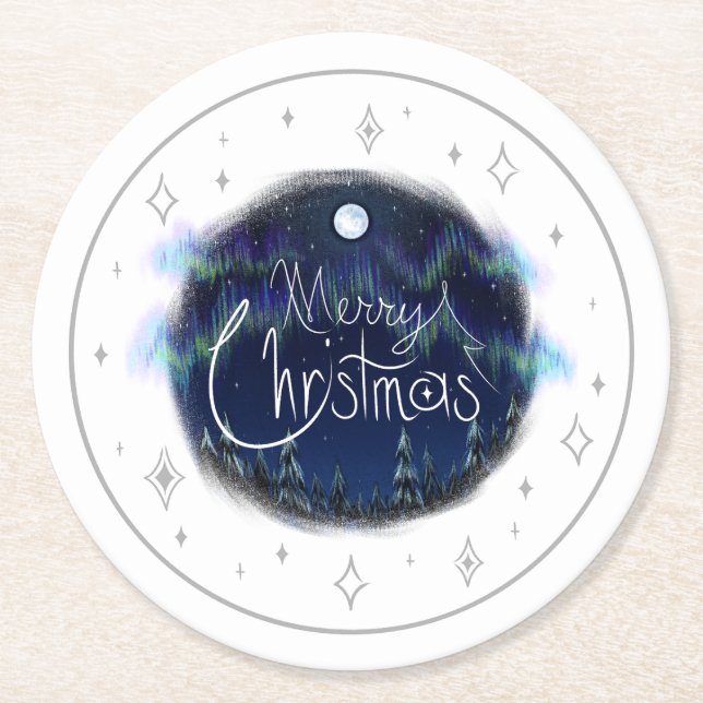 "Merry Christmas" Coaster - Paper (Front)