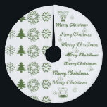 Merry Christmas Collage F Green Fleece Tree Skirt<br><div class="desc">Merry Christmas Collage Forest Green White</div>