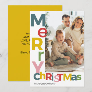 Merry Christmas Colorful Photo Invitation