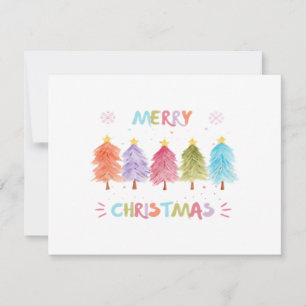 Merry Christmas Colorful Trees Essential