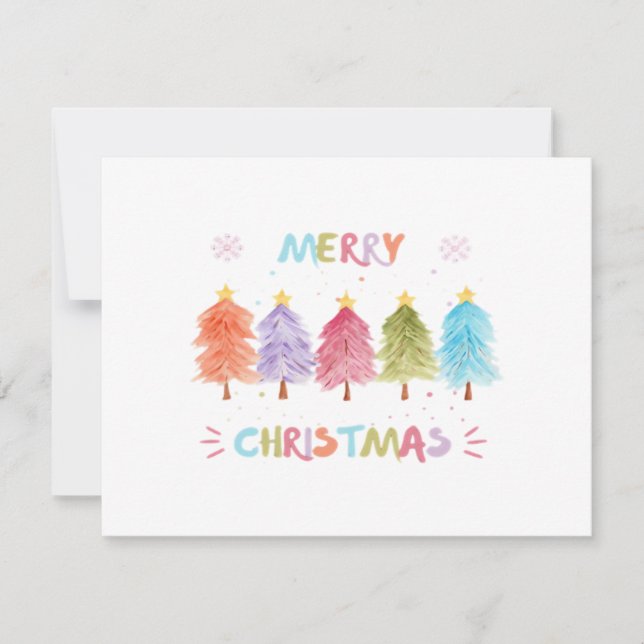 Merry Christmas Colorful Trees Essential (Front)
