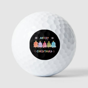 Merry Christmas Colorful Trees Essential Golf Balls