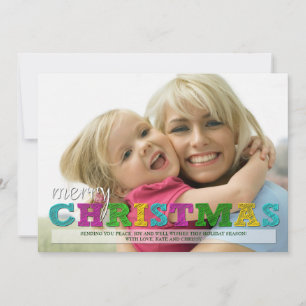 Merry Christmas Colourful Christmas Photo Card
