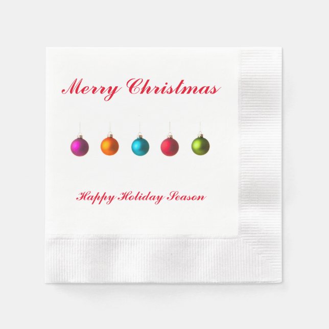 Merry Christmas colourful decoration with text Napkin (Front)