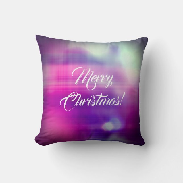 Merry Christmas Colourful Design Texture Throw Pillow (Front)