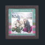 Merry Christmas Colourful Modern Winter Photo Gift Box<br><div class="desc">This modern Christmas gift box features your favourite photo surrounded by snowflakes and a colourful modern pattern with the text "Merry Christmas" #christmas #christmasgifts #giftboxes #giftwrapping #giftwrappingsupplies #party #partysupplies #holidays #holidaygifts #photogifts #personalizedgifts #personalized #winter #snow #winterholidays #holidays #festive #noel</div>