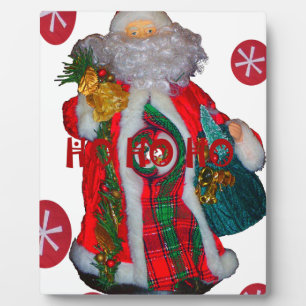 Merry Christmas Colourful Santa Claus Art Print Plaque