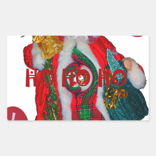 Merry Christmas Colourful Santa Claus Art Print Sticker