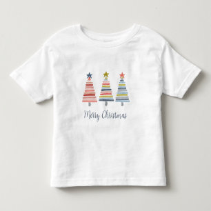 Merry Christmas Colourful Stacked Trees T-Shirt