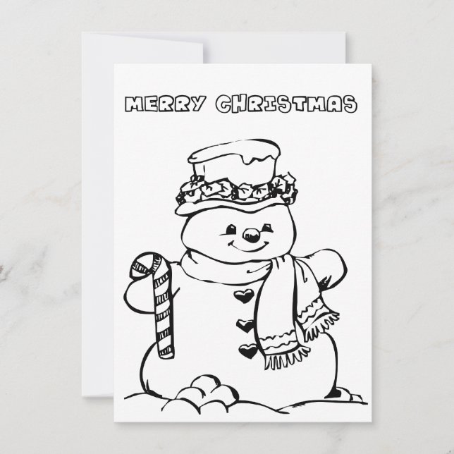 Merry Christmas Colouring Card (Front)