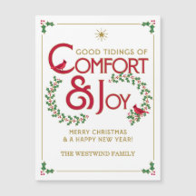 Merry Christmas Comfort and Joy Magnetic Card