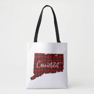 Merry Christmas Connecticut Festive Retro Sunset Tote Bag
