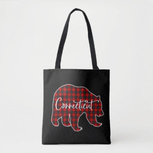 Merry Christmas Connecticut Festive Retro Sunset Tote Bag