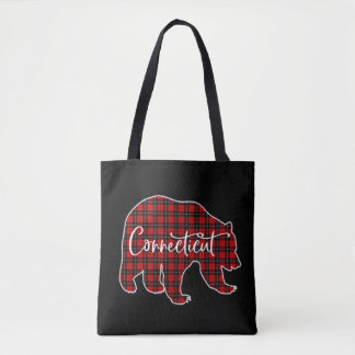 Merry Christmas Connecticut Festive Retro Sunset Tote Bag
