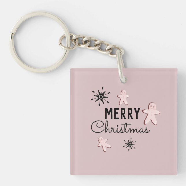 Merry Christmas Cookie Gingerbread    Keychain (Front)