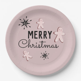 Merry Christmas Cookie Gingerbread Paper Plate