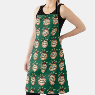 Merry Christmas Cookie with Holly Berries Apron