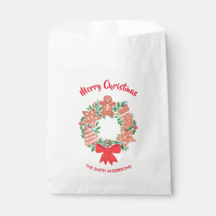 Merry Christmas Cookie Wreath Your Name Favour Bag