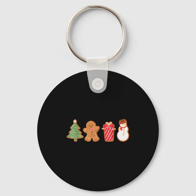 Merry Christmas Cookies Gingerbread Cookies Xmas W Keychain (Front)