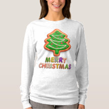 Merry Christmas Cookies Ladies Long Sleeve Shirt