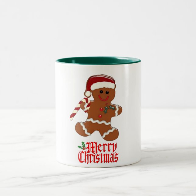 Merry Christmas cool ginger snap cookie mug design (Center)