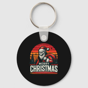 Merry Christmas Cool Santa Bigfoot Ho! Ho! Ho!  Keychain