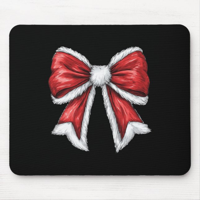 Merry Christmas Coquette Bow Xmas Pyjamas Family M Mouse Pad (Front)