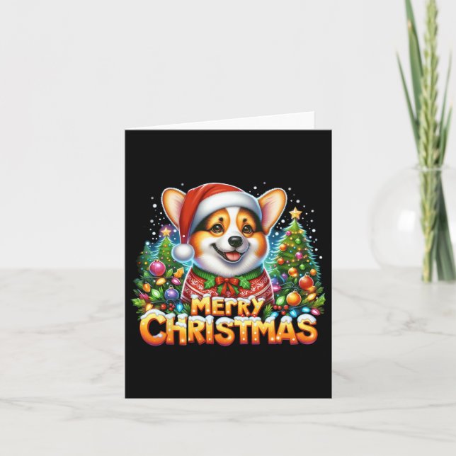 Merry Christmas Corgi Dog Corgmas Matching Christm Card (Front)