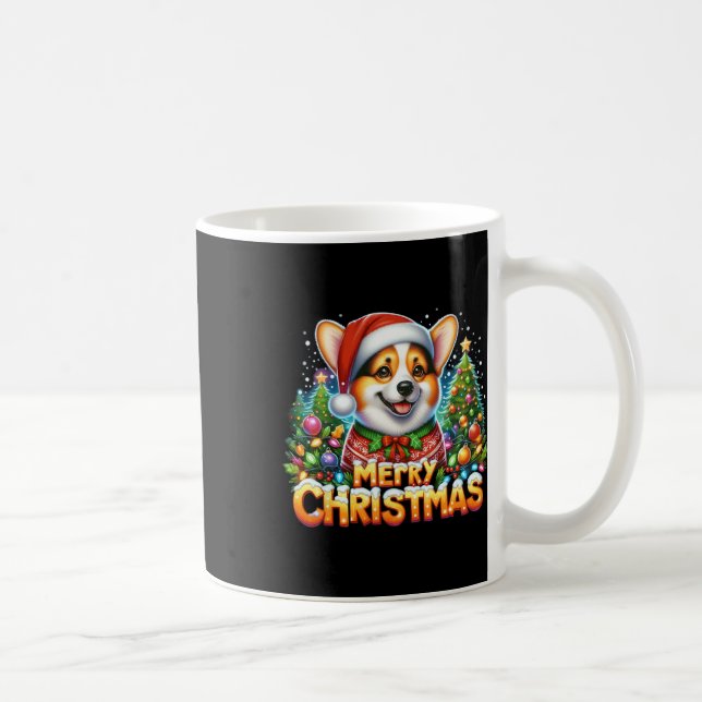 Merry Christmas Corgi Dog Corgmas Matching Christm Coffee Mug (Right)