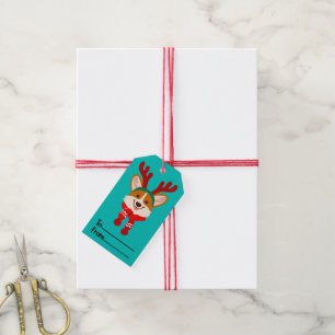Merry Christmas Corgi Dog Gift Tag