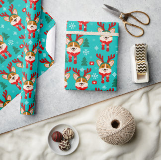 Merry Christmas Corgi Dog Wrapping Paper