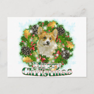 Merry Christmas Corgi Holiday Postcard