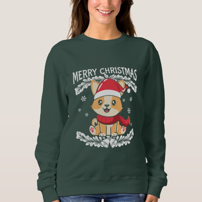 Merry Christmas Corgi Sweatshirt (Front)