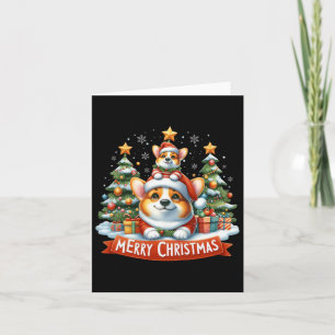 Merry Christmas Corgmas Corgi Dog Matching Christm Card