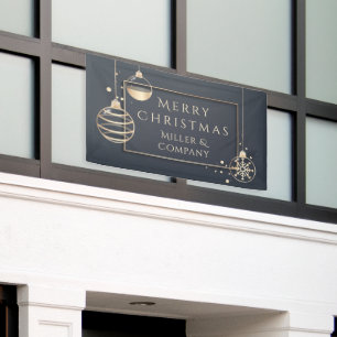 Merry Christmas Corporate Holiday Modern Chic Banner