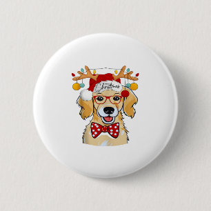 Merry Christmas Costume Reindeer Cute Santa Beagle 2 Inch Round Button