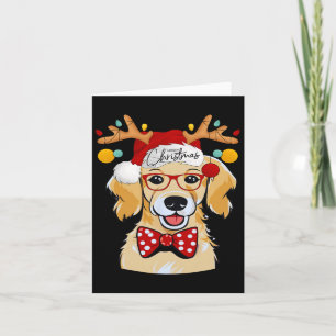 Merry Christmas Costume Reindeer Cute Santa Beagle Card