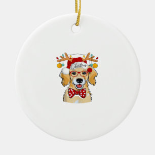 Merry Christmas Costume Reindeer Cute Santa Beagle Ceramic Ornament