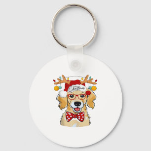 Merry Christmas Costume Reindeer Cute Santa Beagle Keychain