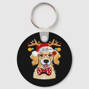 Merry Christmas Costume Reindeer Cute Santa Beagle Keychain