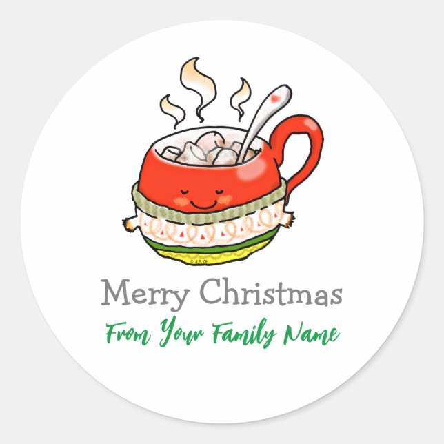 Merry Christmas (cosy cocoa mug) Classic Round Classic Round Sticker (Front)